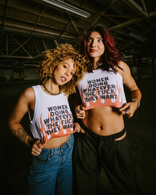 Women Doing Whatever Flame Crop Tank