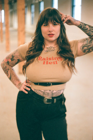 Raising Hell 90's Baby Crop Tee - REBEL SOUL COLLECTIVE